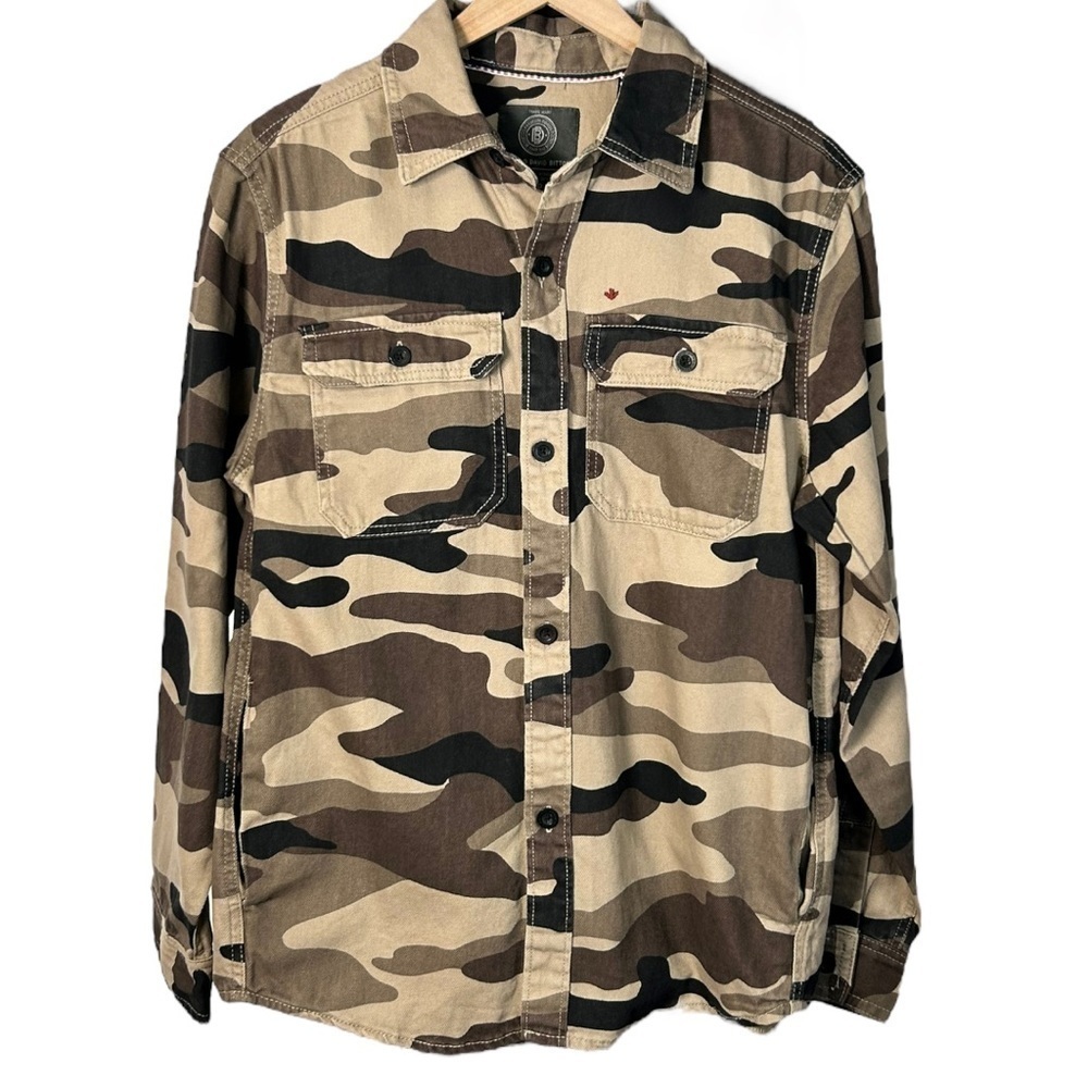 Buffalo David Bitton Jeremo Camo Button Down Long Sleeve Shirt Mens Small NEW